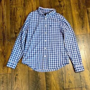 Abercrombie & Fitch Blue and Light Purple Checkered Shirt Mens XL
